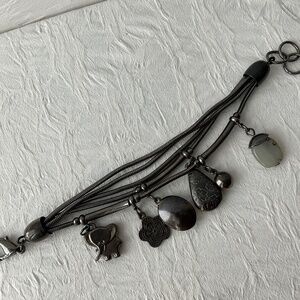 Multi Strand Charm Bracelet Featuring Elephant Charm